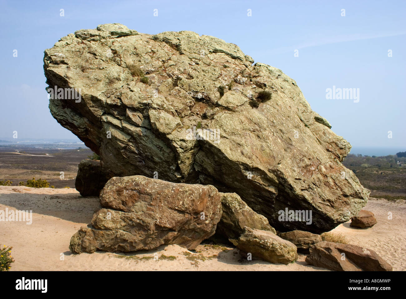 Agglestone Rock, Godlingston Heide, Studland, Isle of Purbeck, Dorset, UK. Stockfoto