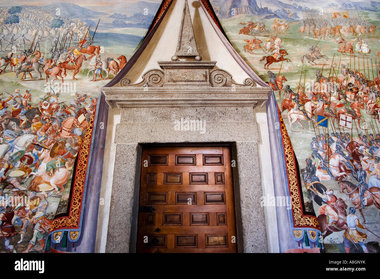 Gemälde in den Raum der Schlachten in das Kloster von San Lorenzo el Escorial Madrid Spanien Stockfoto