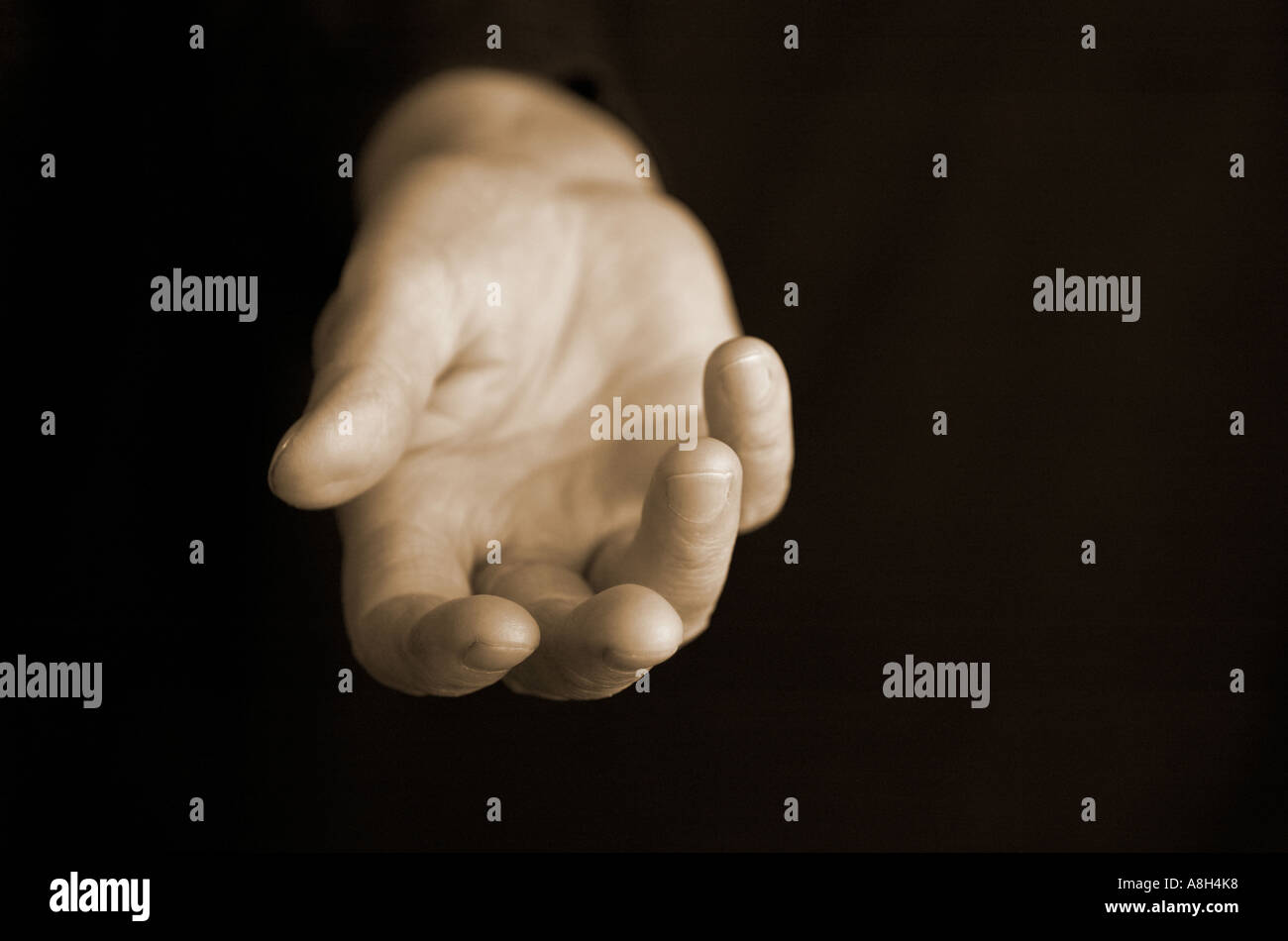 Offener Hand hautnah Stockfoto