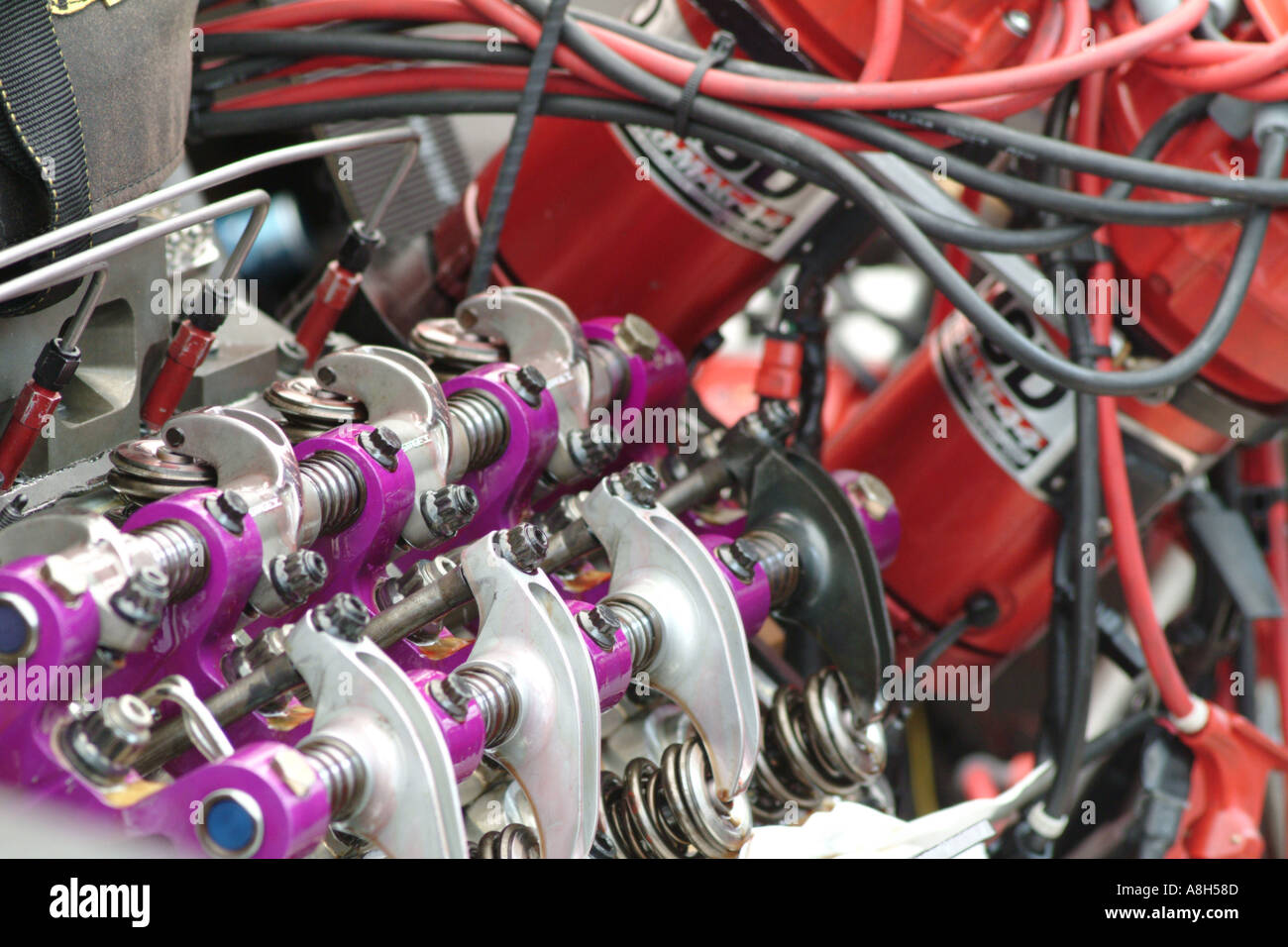Kipphebel Auf Ein Top Fuel Dragster Motor Schubstange V8 Nitro Nitromeathane Racer Motorsport Sport Wettbewerb Risiko Renningenieur Stockfotografie Alamy