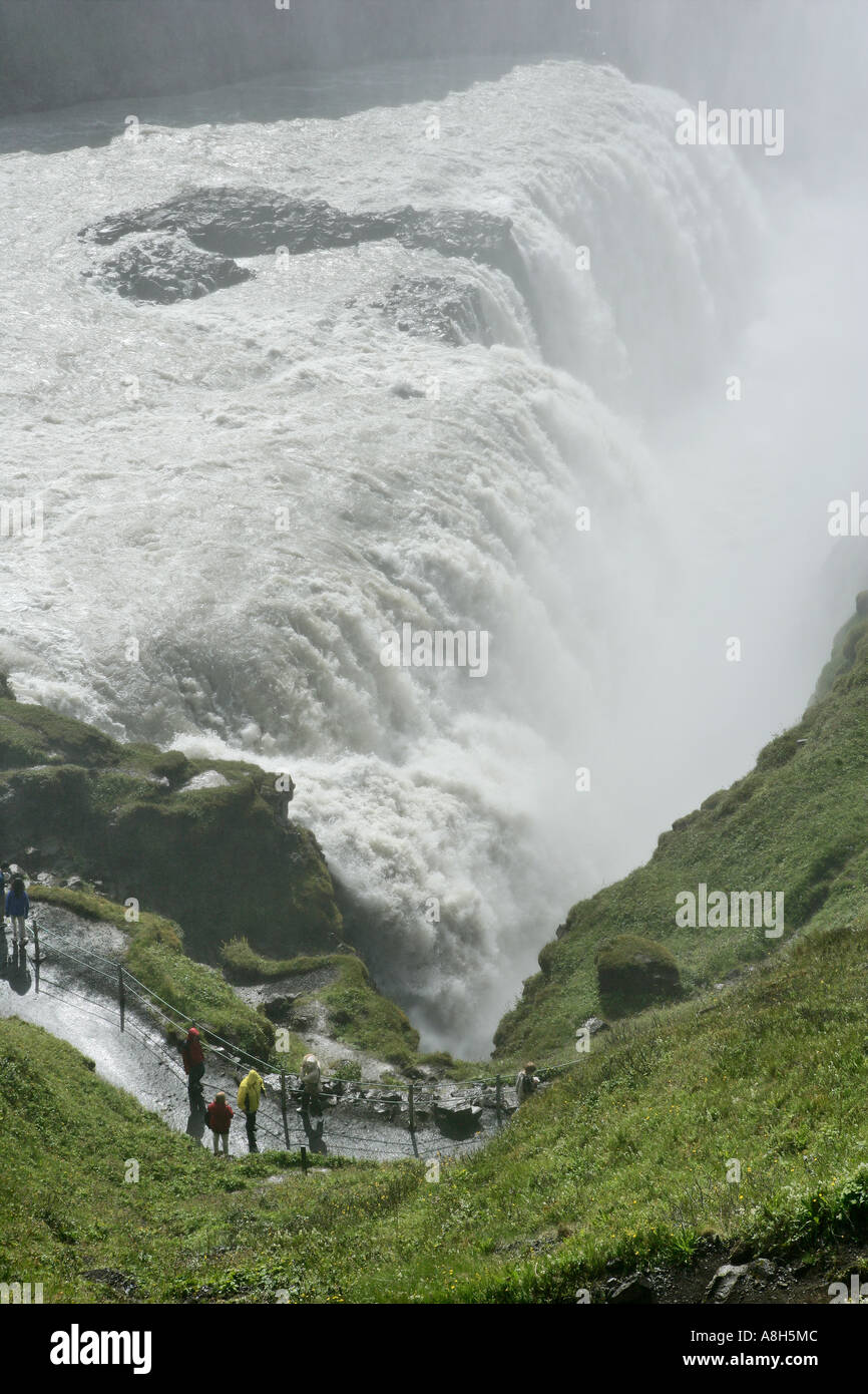 Gullfoss Wasserfall Island Stockfoto