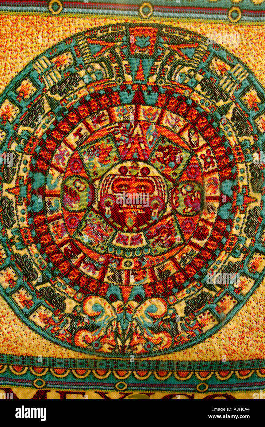 Mexikanische Kunst, Azteken-Kalender Stockfoto