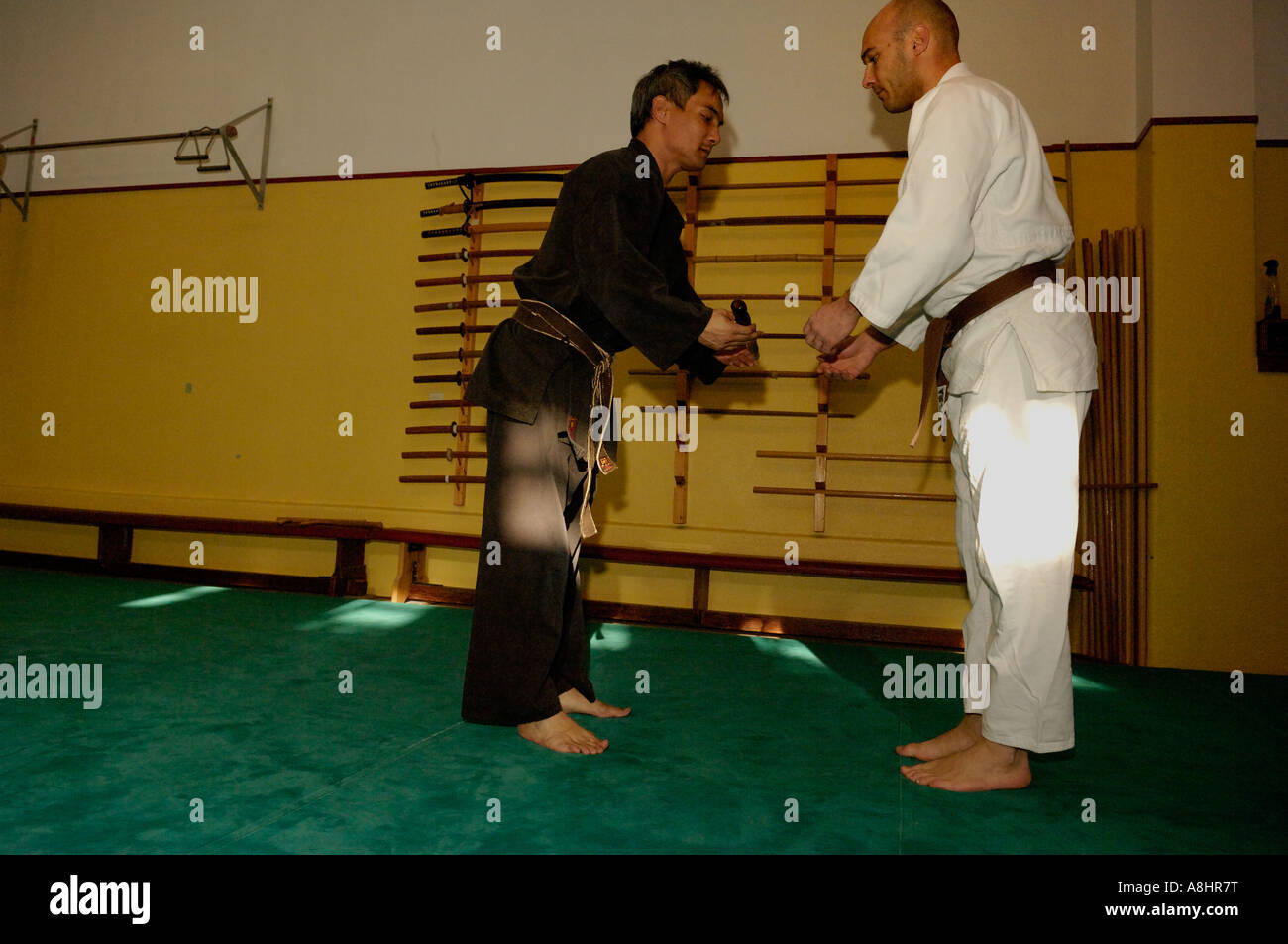 Jiu-Jitsu Go S innen zwei Männer Stockfoto