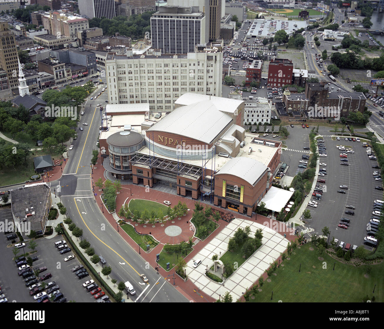 Luftaufnahme von New Jersey Performing Arts Center befindet sich in der Stadt von Newark, New Jersey, Vereinigte Staaten von Amerika Stockfoto