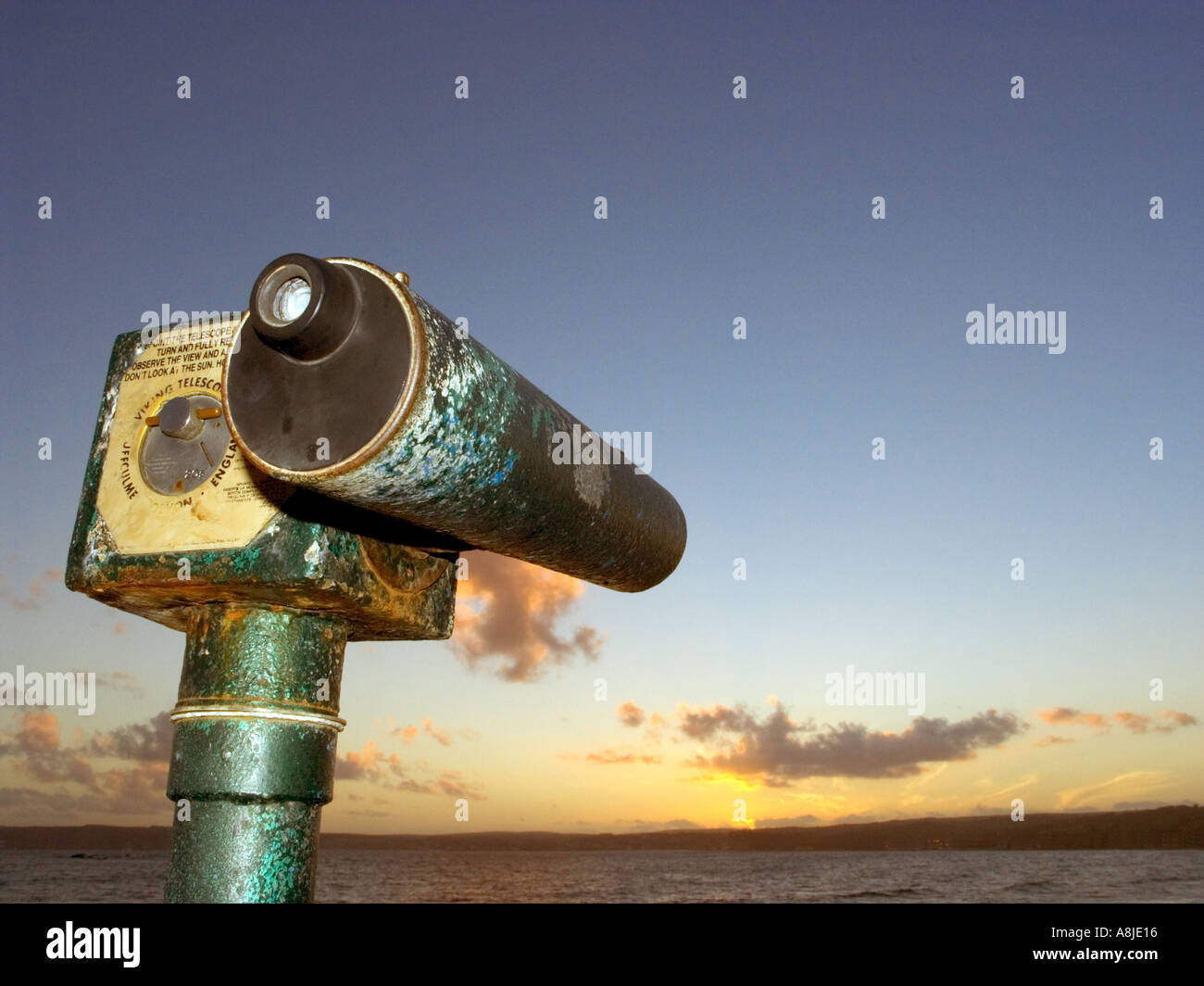 Ein Anzeige-Teleskop in Marazion Cornwall Stockfoto