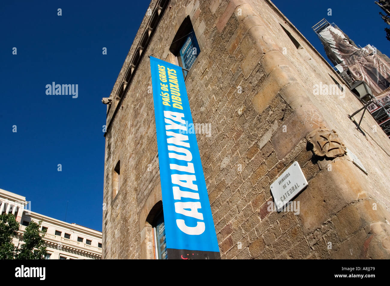 Das Museu Diocesa an die Casa del la Pia Almoina auf Avingunda De La Catedral in Barcelona Spanien Stockfoto