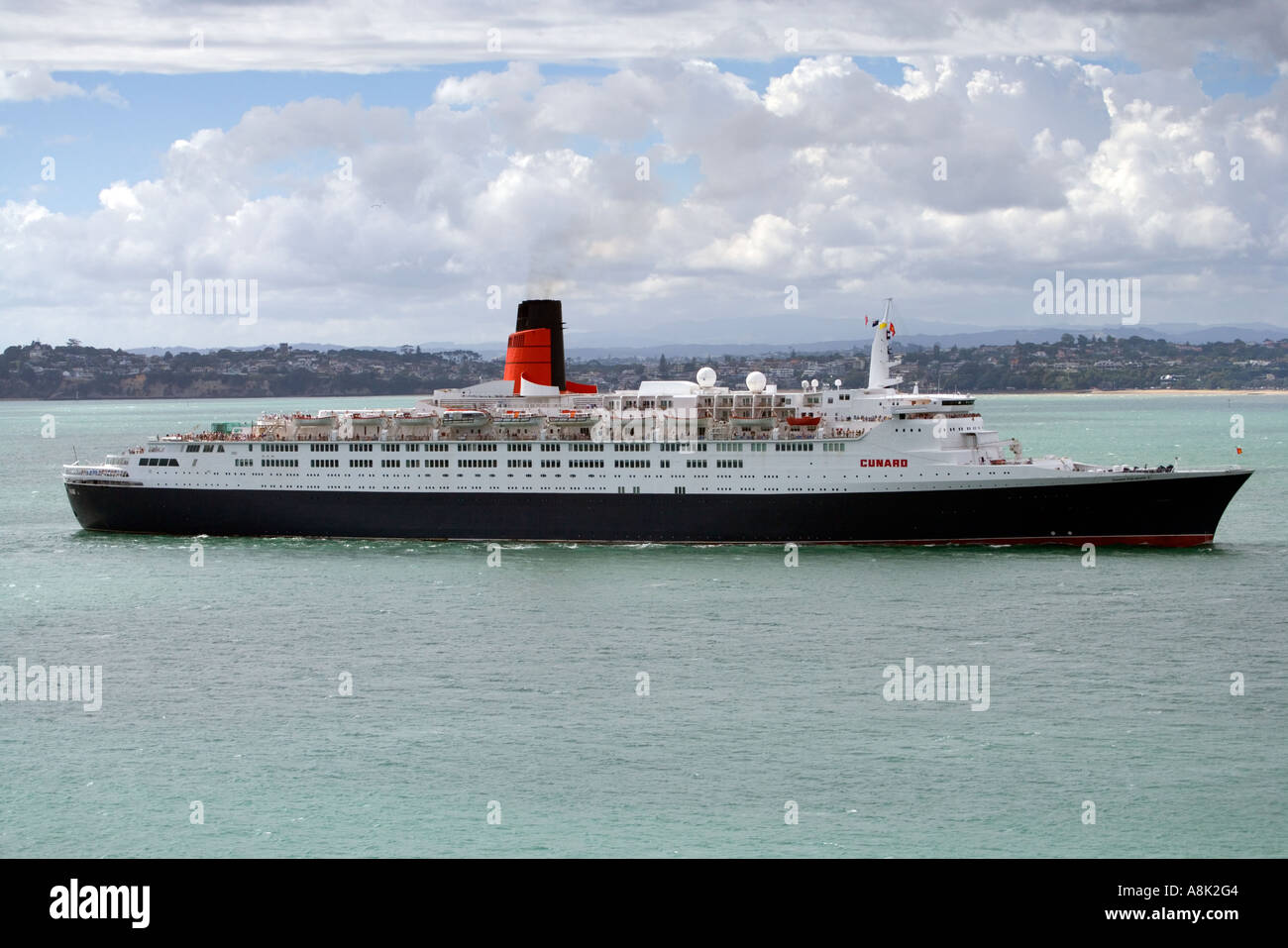 Königin Elizabeth II Kreuzfahrtschiff in Auckland Neuseeland Stockfoto