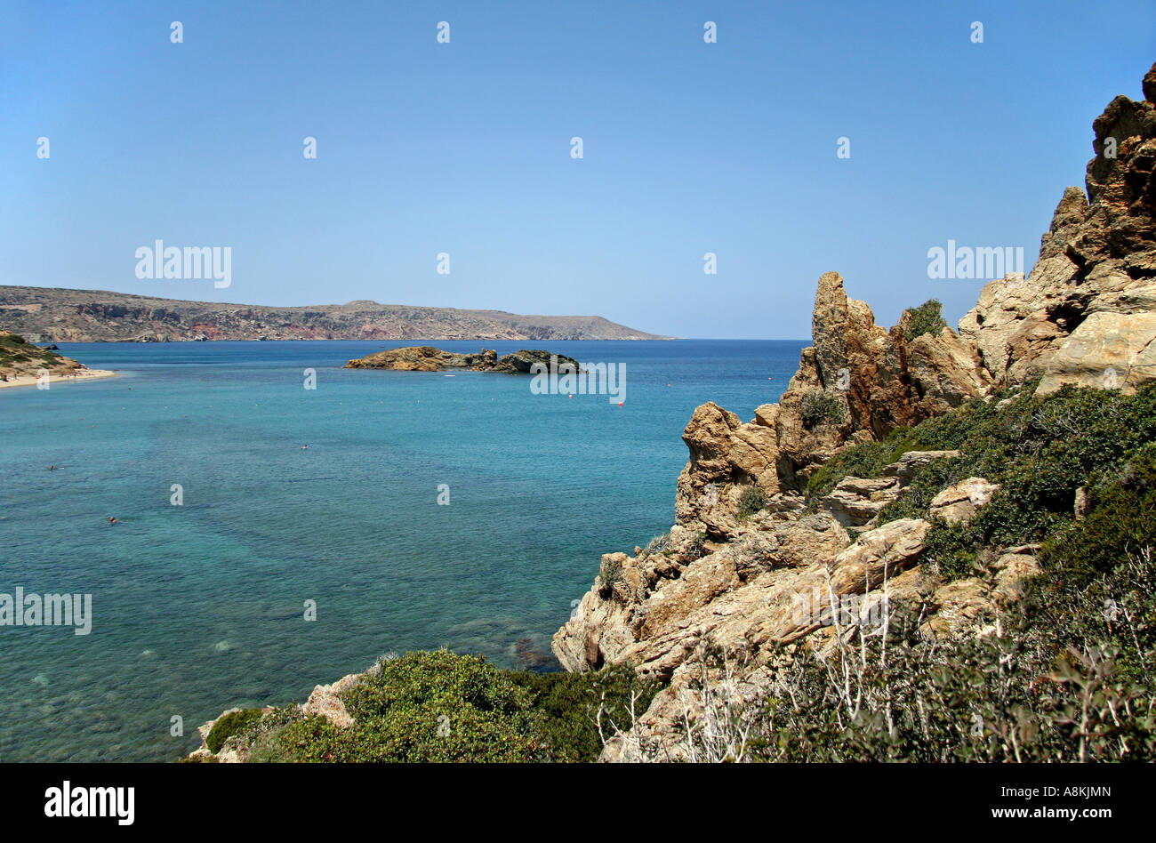 Exotische Palm Beach, Palm, Naturschutzgebiet, Vai, Kreta, Griechenland Stockfoto