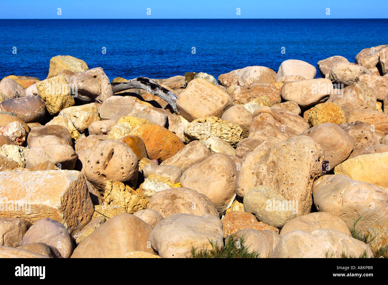 Mediterranaen Meer, Küste von Libyen Stockfoto