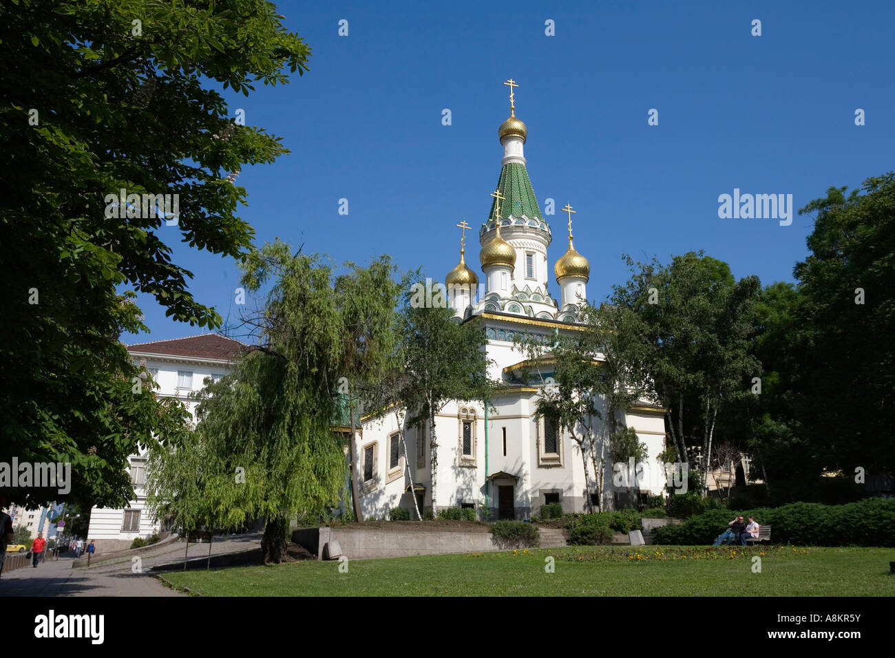 Russische Kirche, Innenstadt, Sofia, Bulgarien Stockfoto