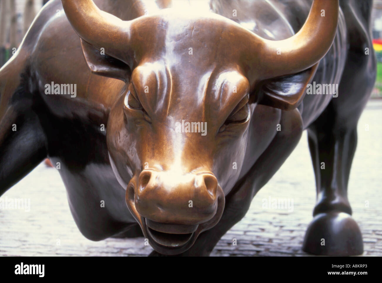 Merrill Lynch Stier Skulptur nahe der Wall Street liegt in New York City USA Stockfoto