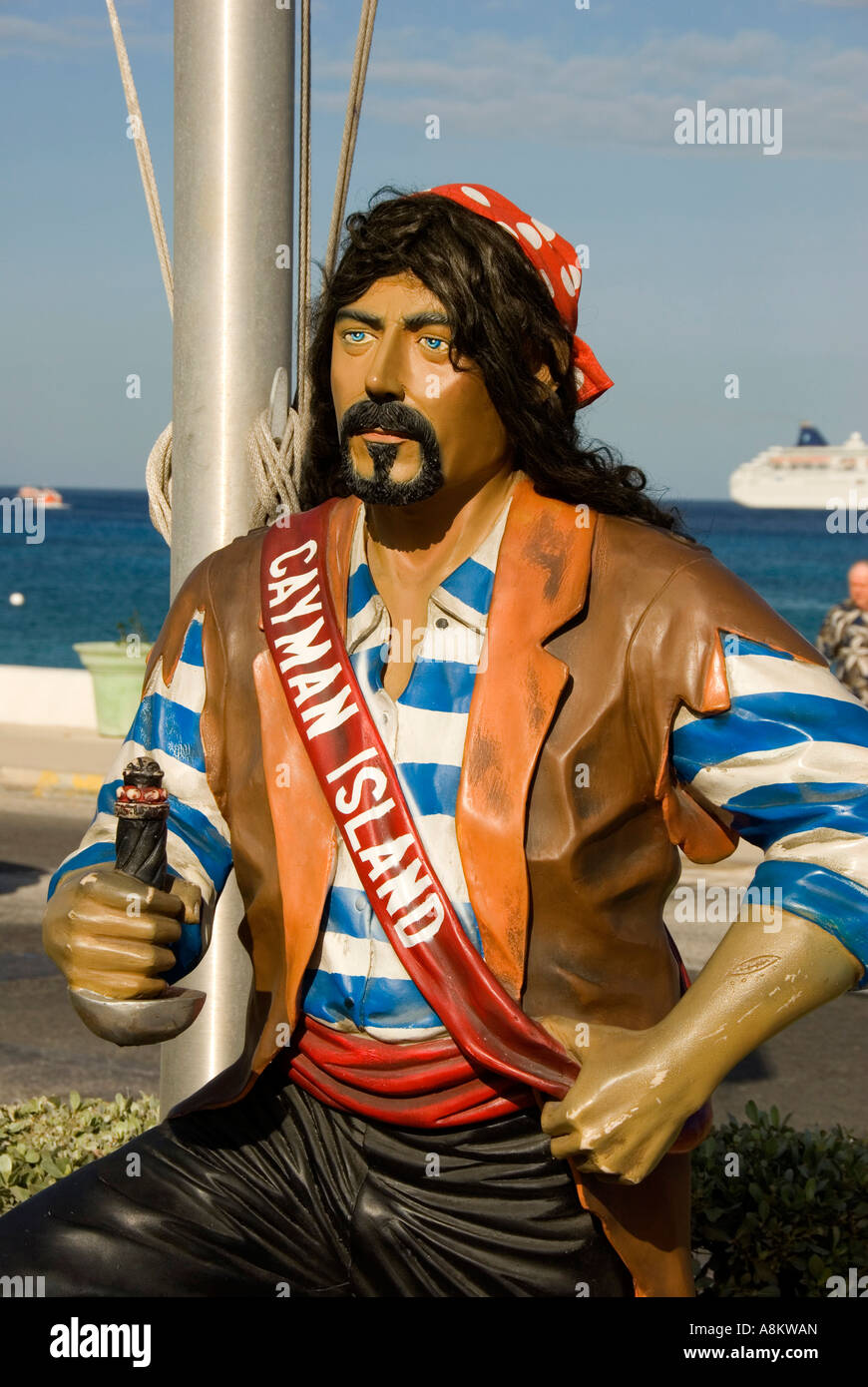 Grand Cayman George Town Pirate statue Stockfoto