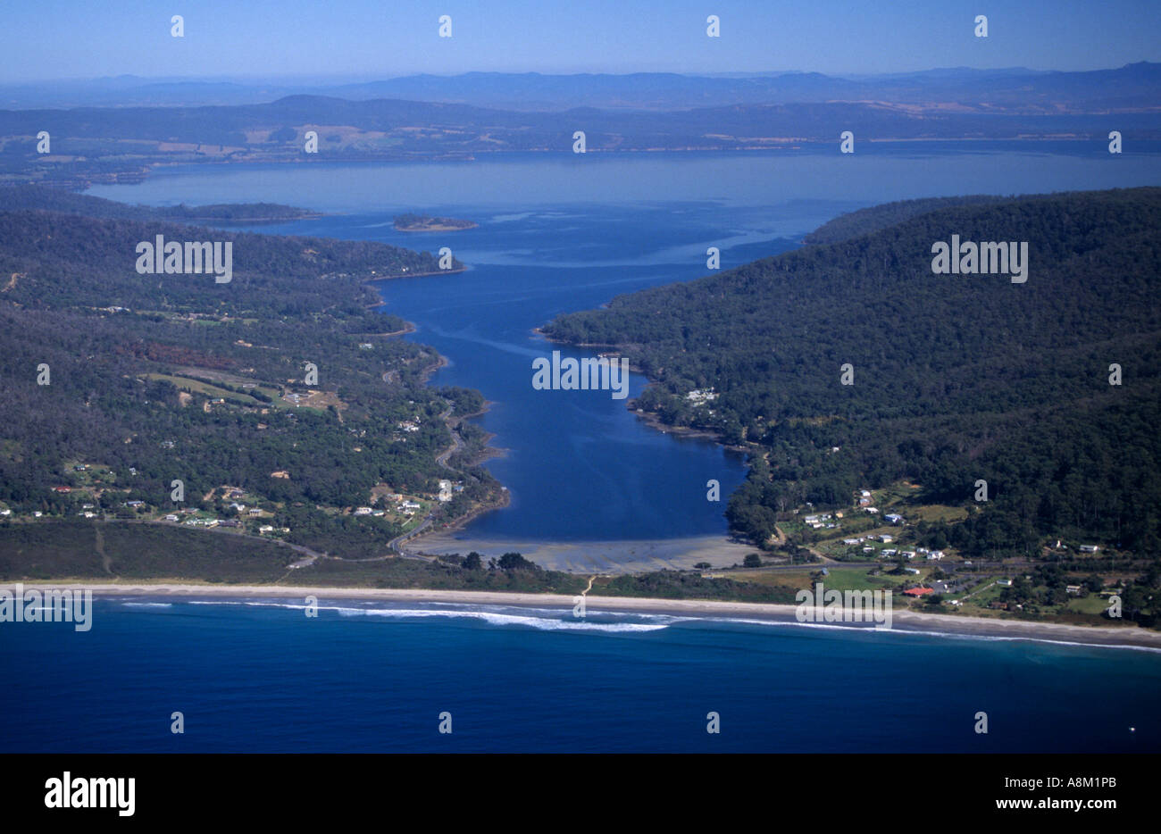 Küste, "Eaglehawk Neck" Tasman Halbinsel SE Tasmanien Australien horizontale Stockfoto
