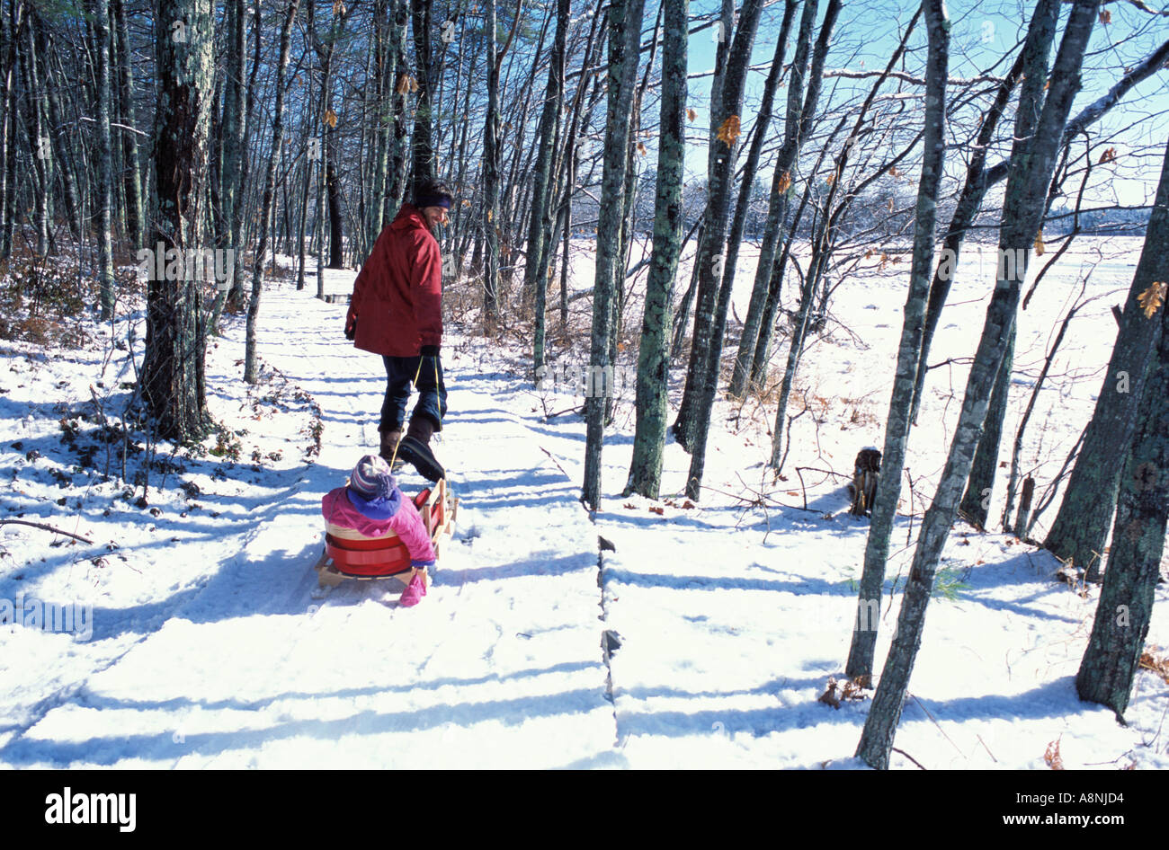 Wells mich Winterwandern in Rachel Carson National Wildlife Refuge Stockfoto
