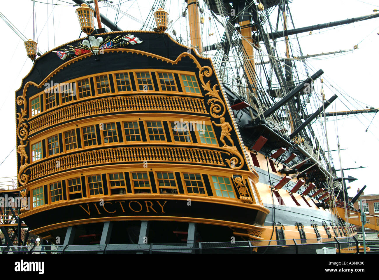 HMS Victory Lord Horatio Nelson Schiff Schlacht von Trafalgar 1805 Stockfoto