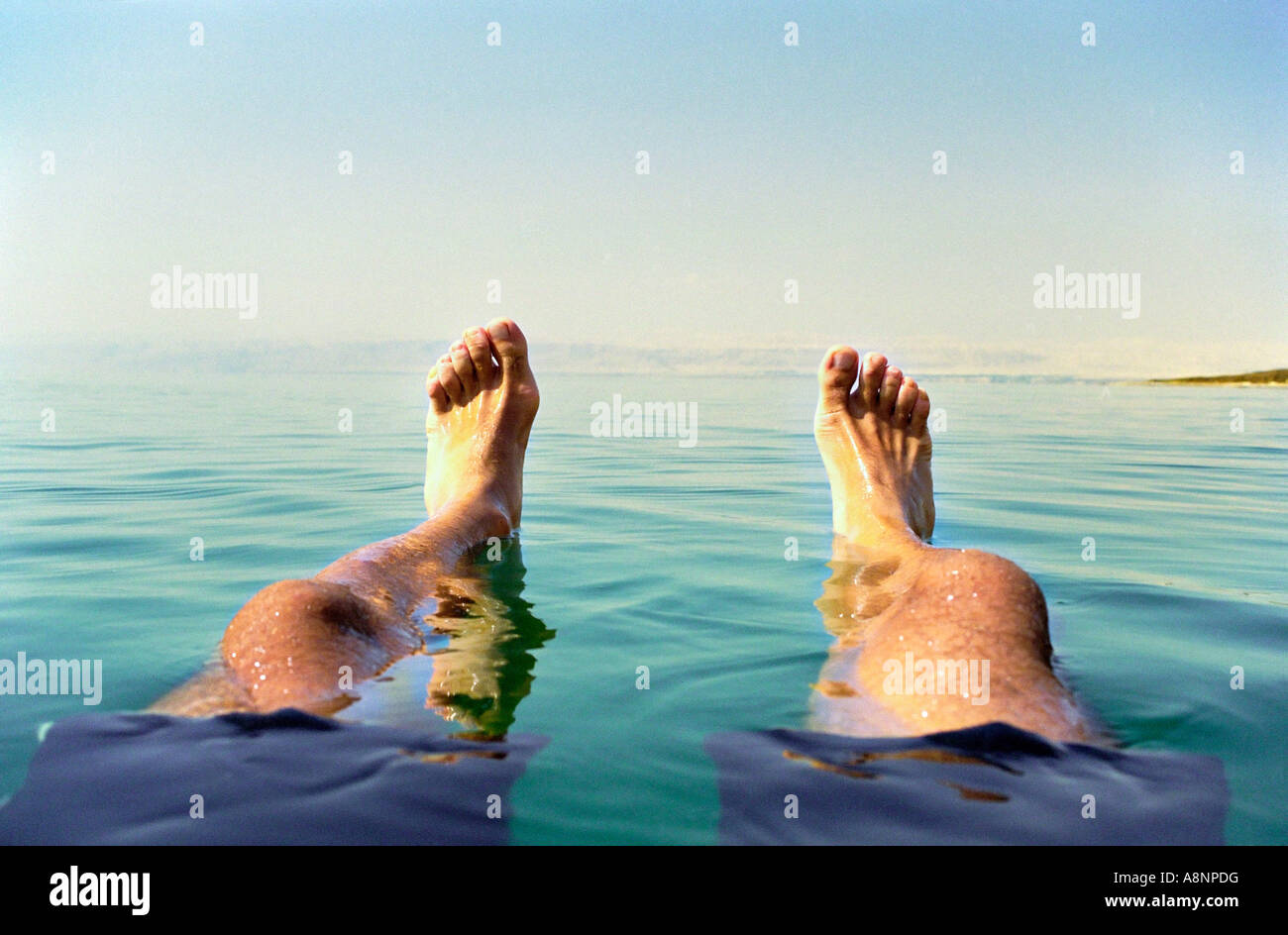 Floating - Totes Meer, Jordanien Stockfoto