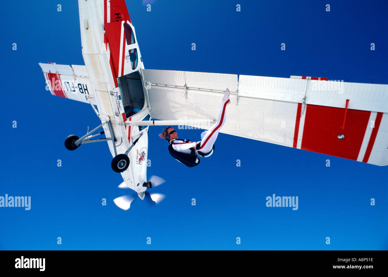 Freestyle-Fallschirmspringen Stockfoto