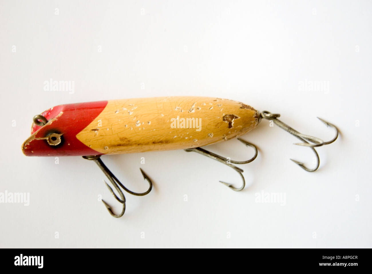 Antike Bass Oreno Fischköder verwendet. St Paul Minnesota USA Stockfoto