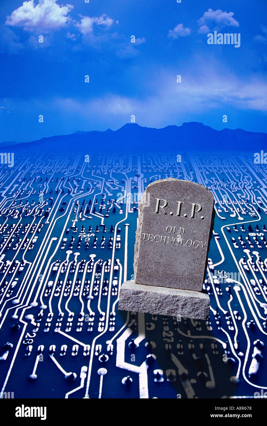 R I P alte Technologie Stockfoto