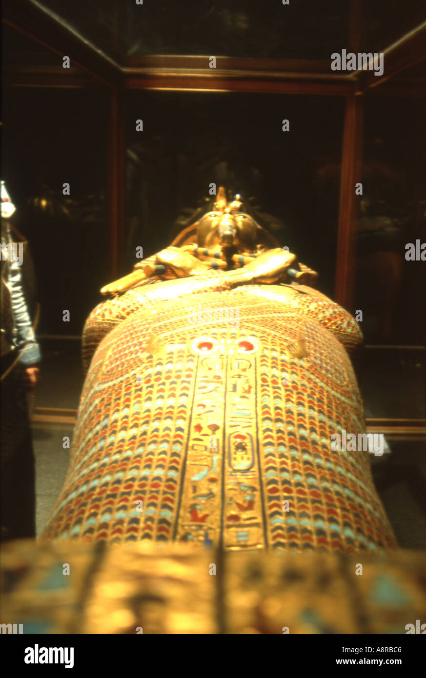 Sarcophagos von Tutanchamun Museum Kairo Ägypten Anzahl 1735 Stockfoto
