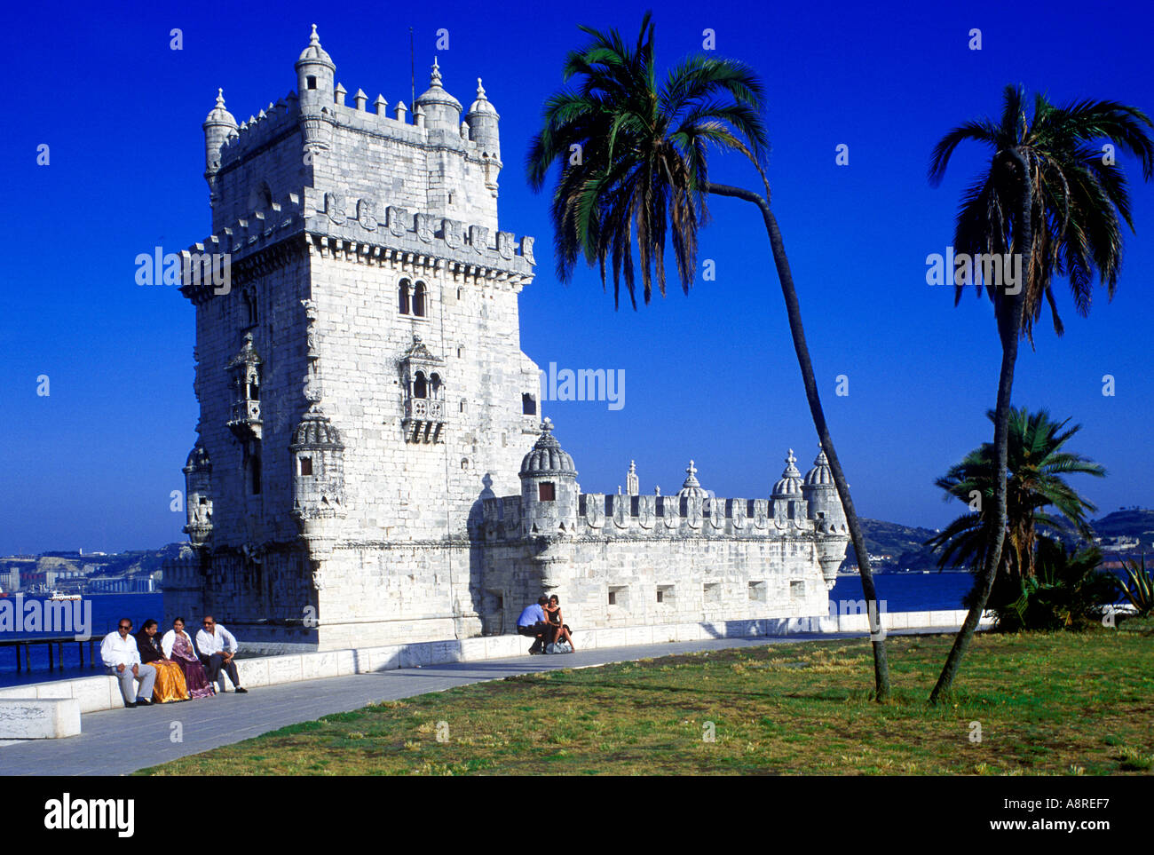 TURM VON BELEM VON LISSABON PORTUGAL Stockfoto