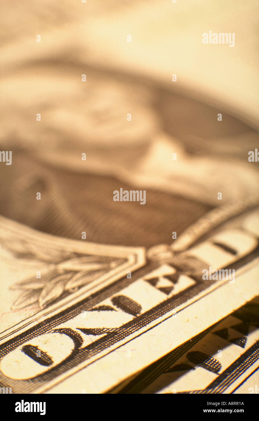 Nahaufnahme von einem Dollarschein Stockfoto