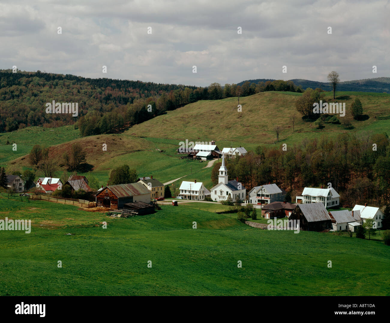 East Corinth, eingebettet in die grünen Hügel des ländlichen Vermont verkörpern Kleinstadt Americana Stockfoto