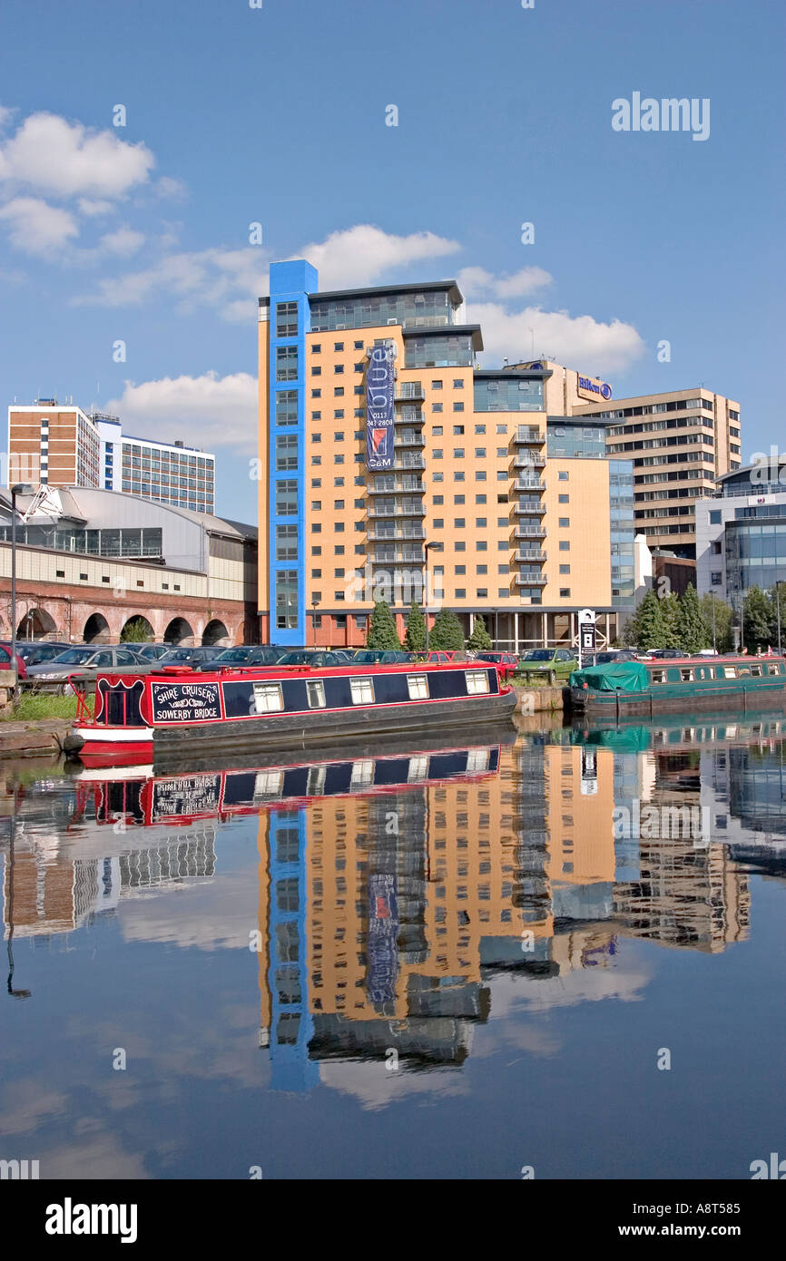 Leeds-UK-Kanal-Becken Stockfoto
