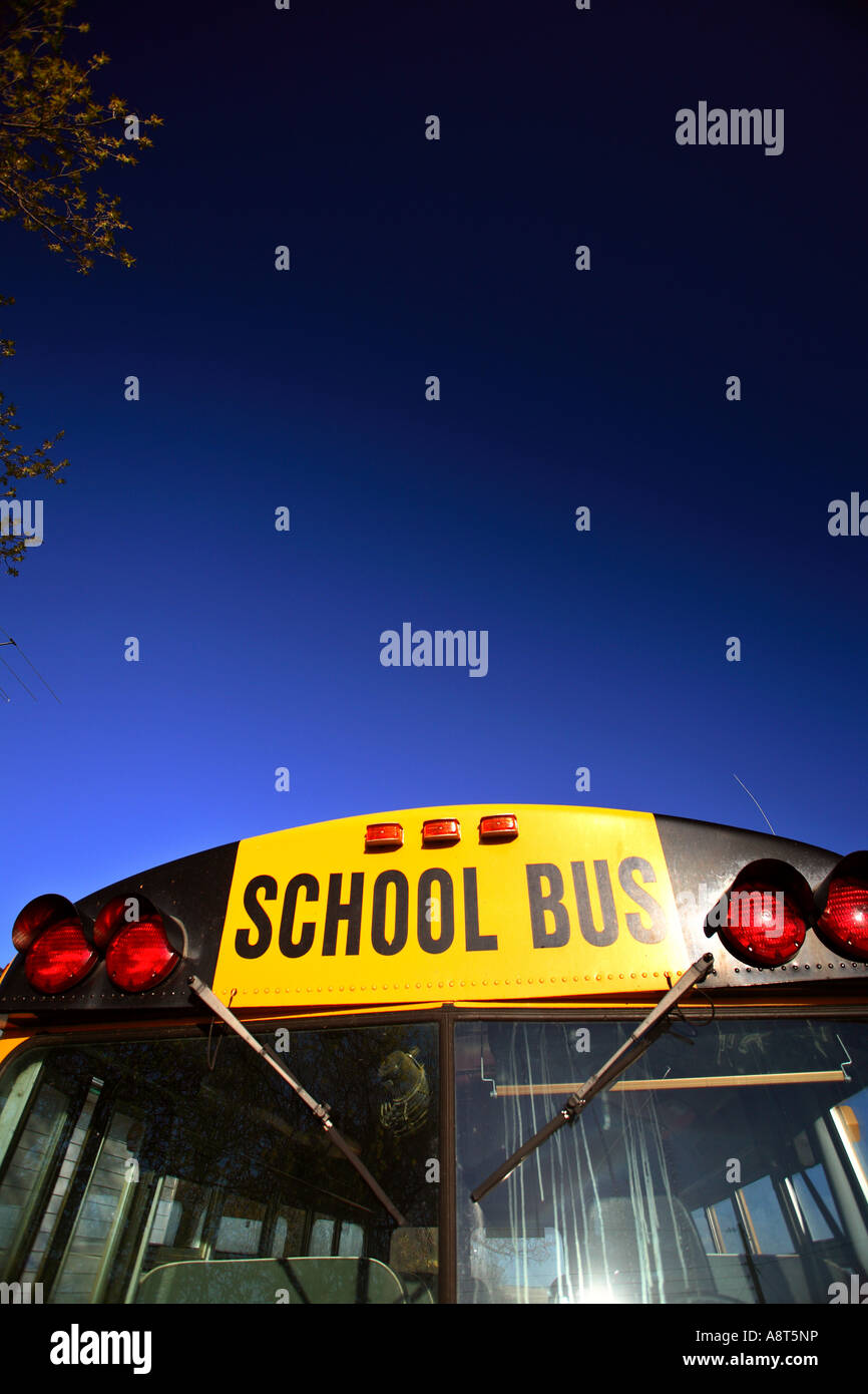 Signalleuchten auf Schulbus Stockfoto