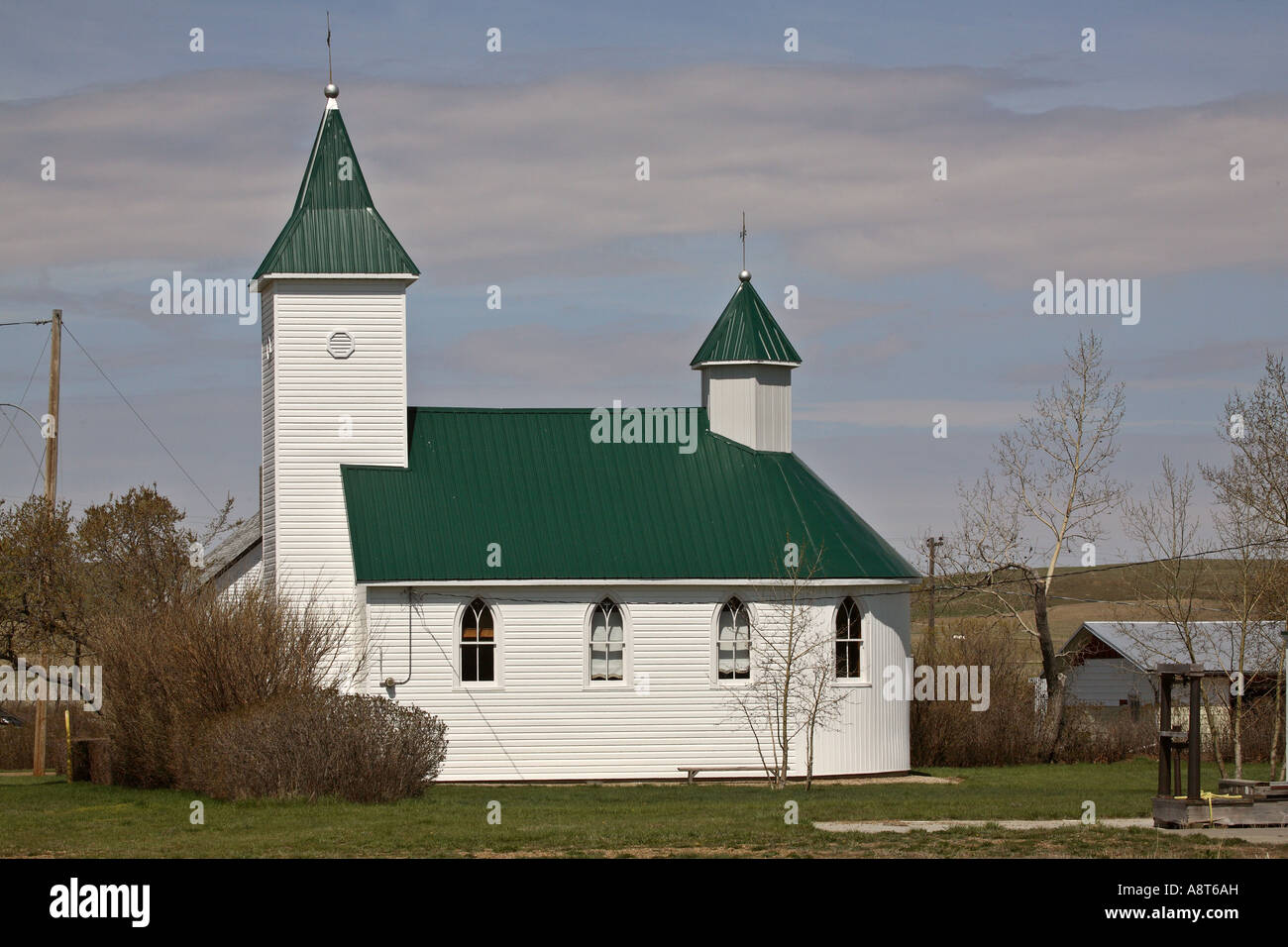 Holz-Berg Landkirche in malerischen Saskatchewan Stockfoto