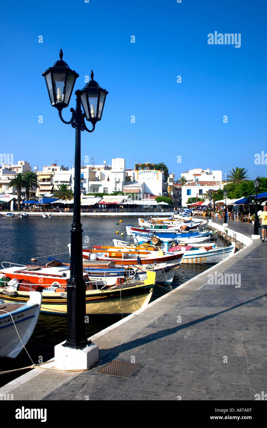 Aghios Nikolaos Hafen Kreta Griechenland Stockfoto