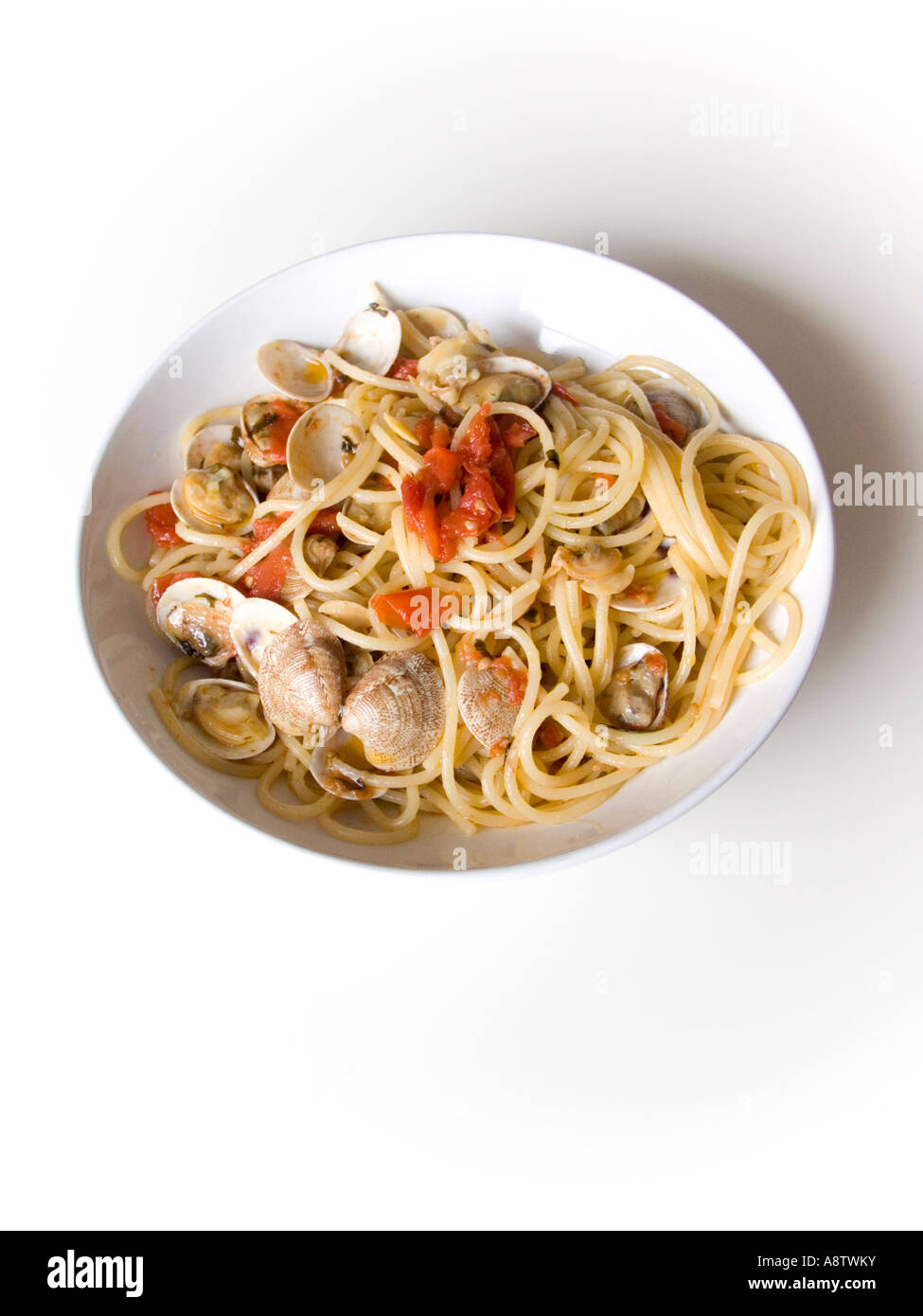 Spaghetti Nudeln mit Vongole Muschel und Muskeln, traditionelle Fron Neapel, Kampanien, Süditalien Stockfoto