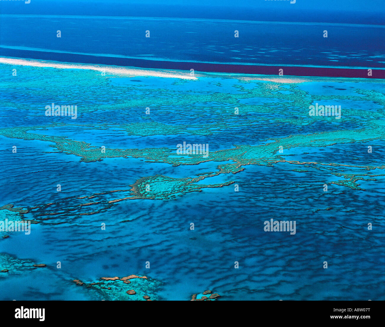 Australien. Queensland. Great Barrier Reef. Luftaufnahme. Stockfoto