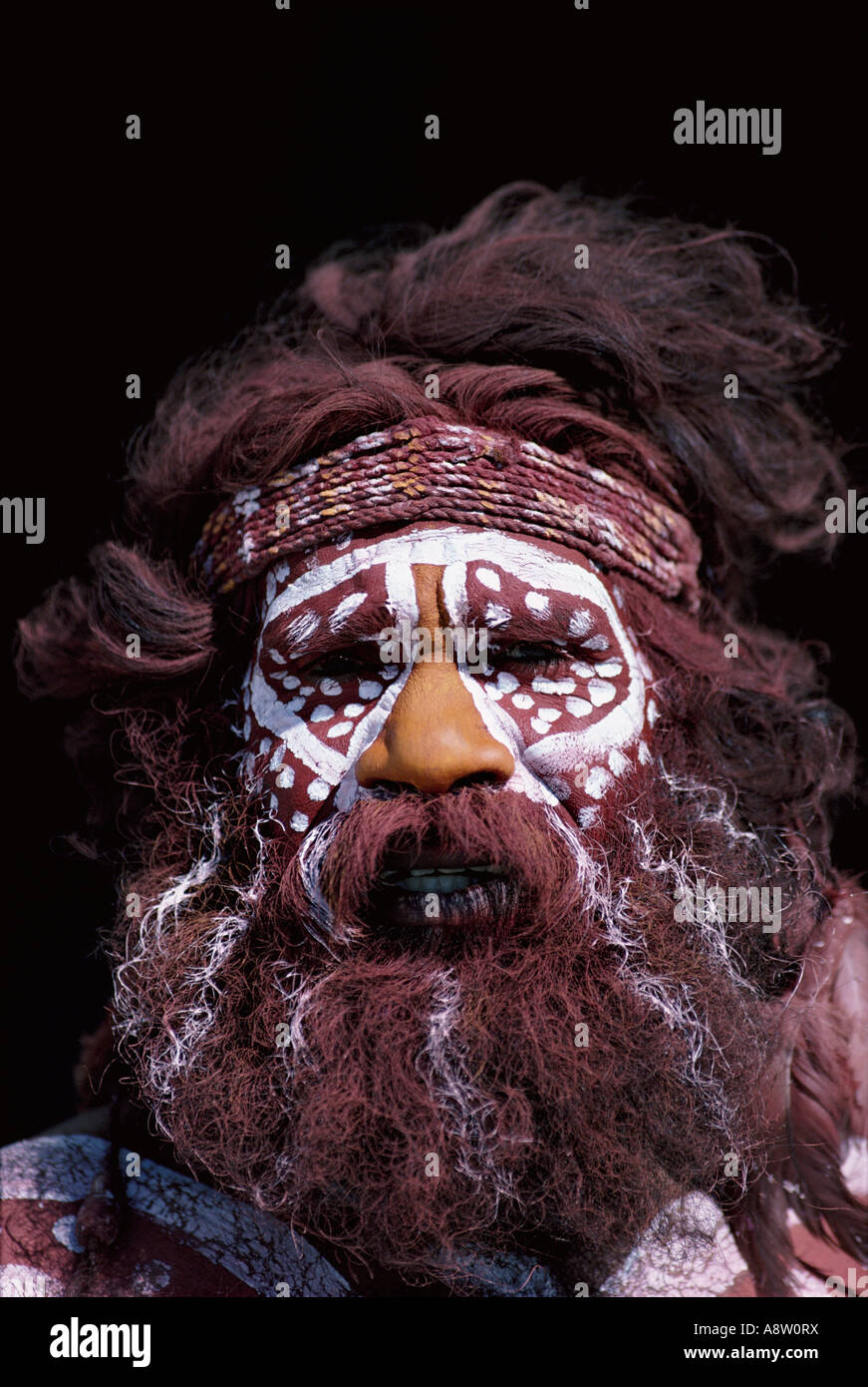 Australien einheimische australische Aborigine Mann. Porträt. Stockfoto