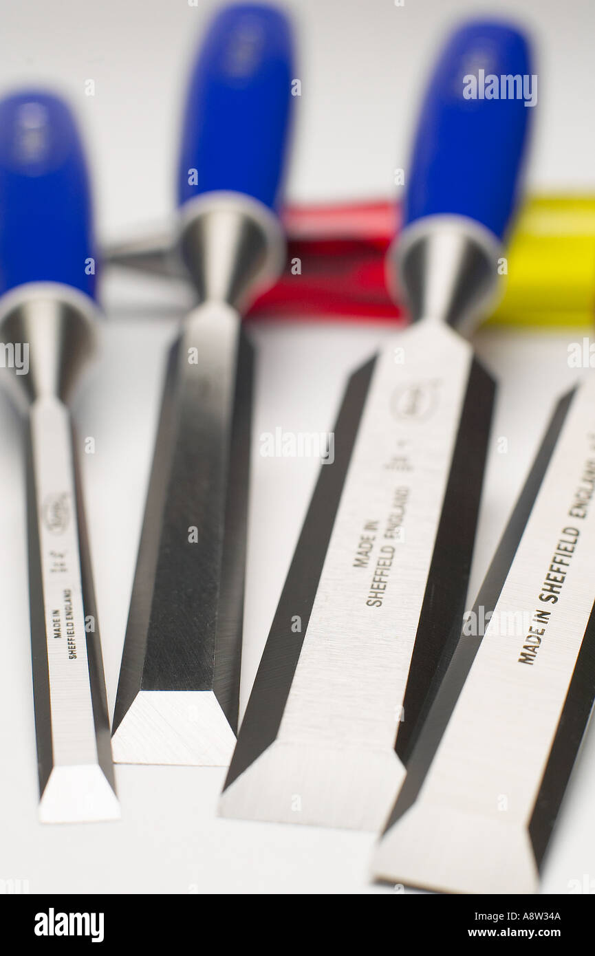 Meißel auf ein weißes Studio-Hintergrund Stockfoto