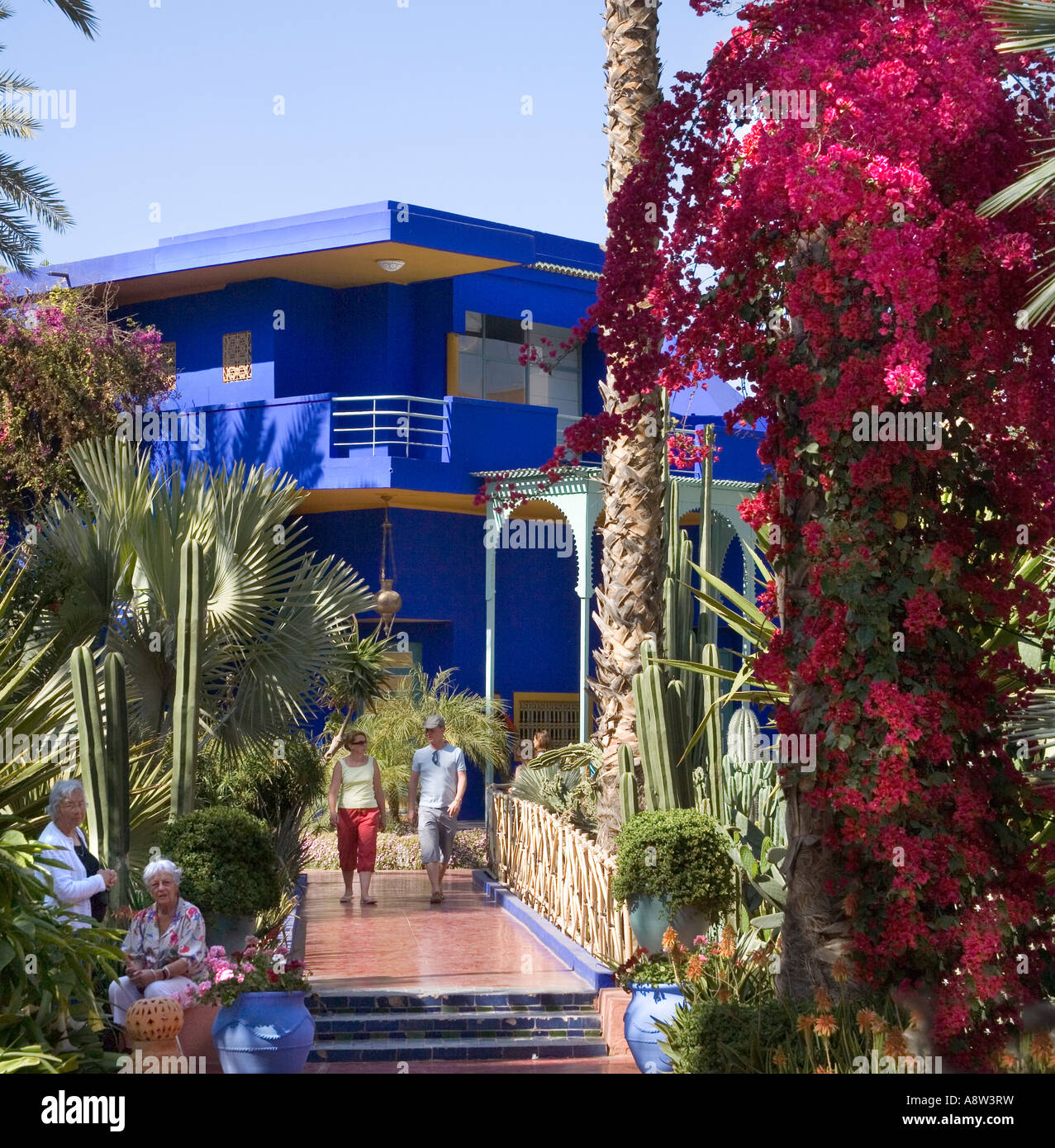 Jardins Majorelle in Marrakesch Marokko Stockfoto