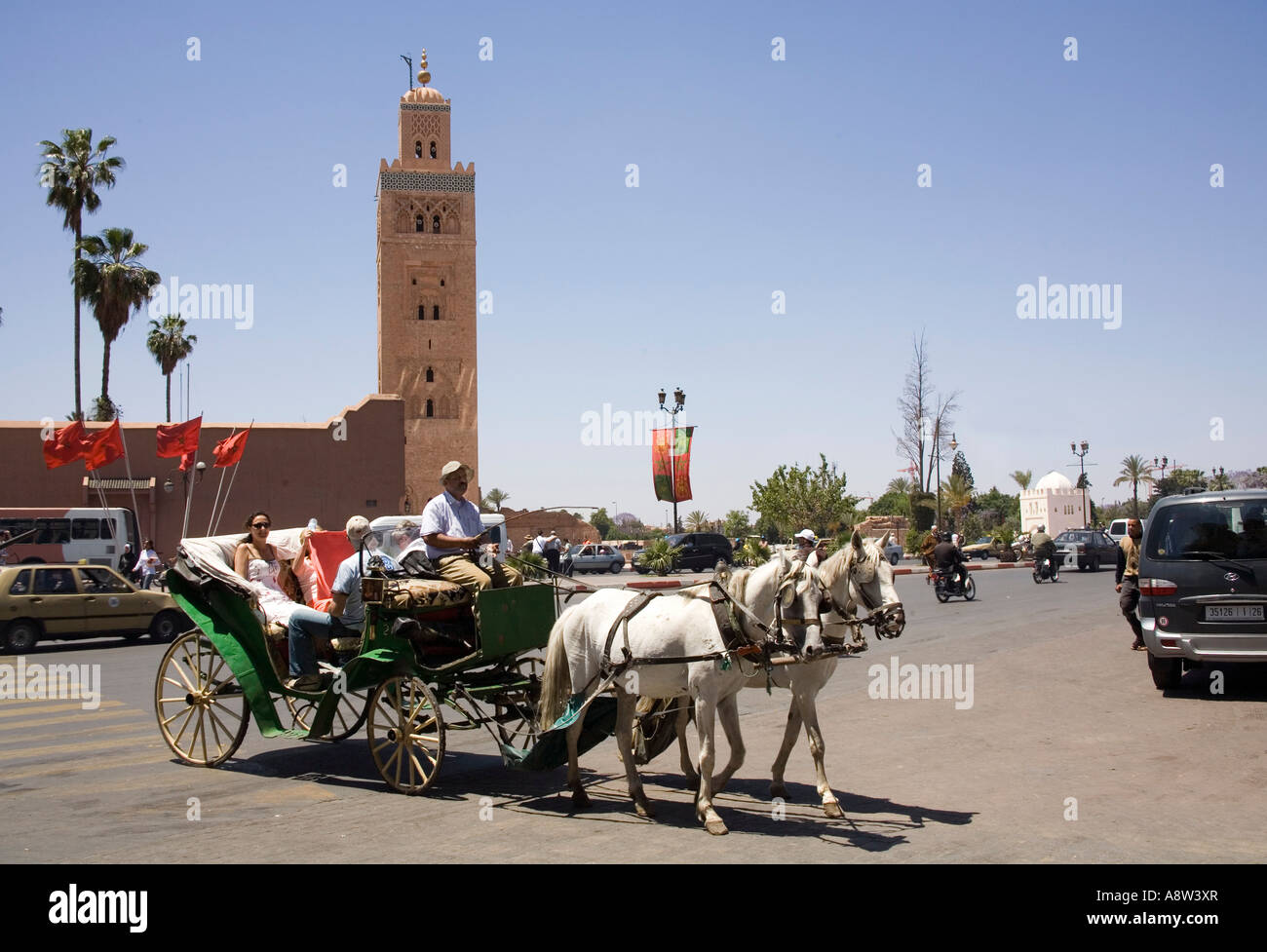 La Koutoubia Moschee in Marrakesch Marokko Stockfoto