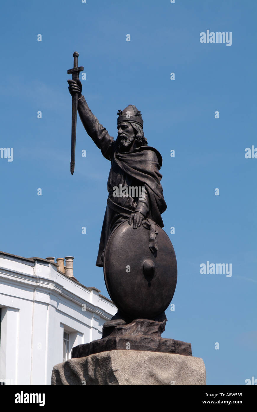 Die Bronzestatue von König Alfred Winchester England Stockfoto