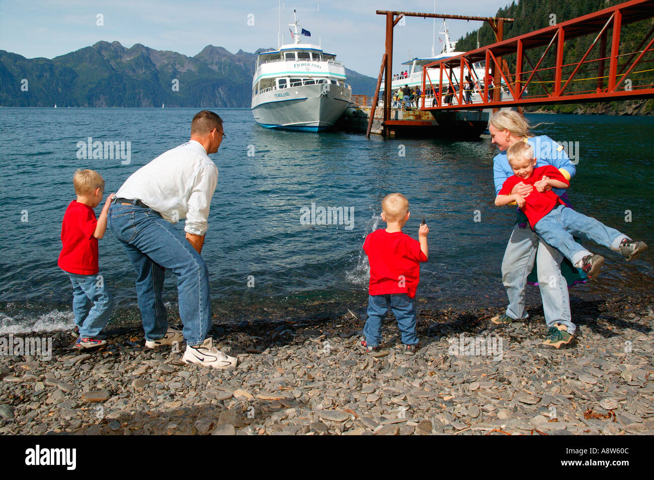 Der Kenai Fjords Touren-Familienbesitz Blomgren auf Fox Island Resurrection Bay in der Nähe von Seward Alaska Stockfoto