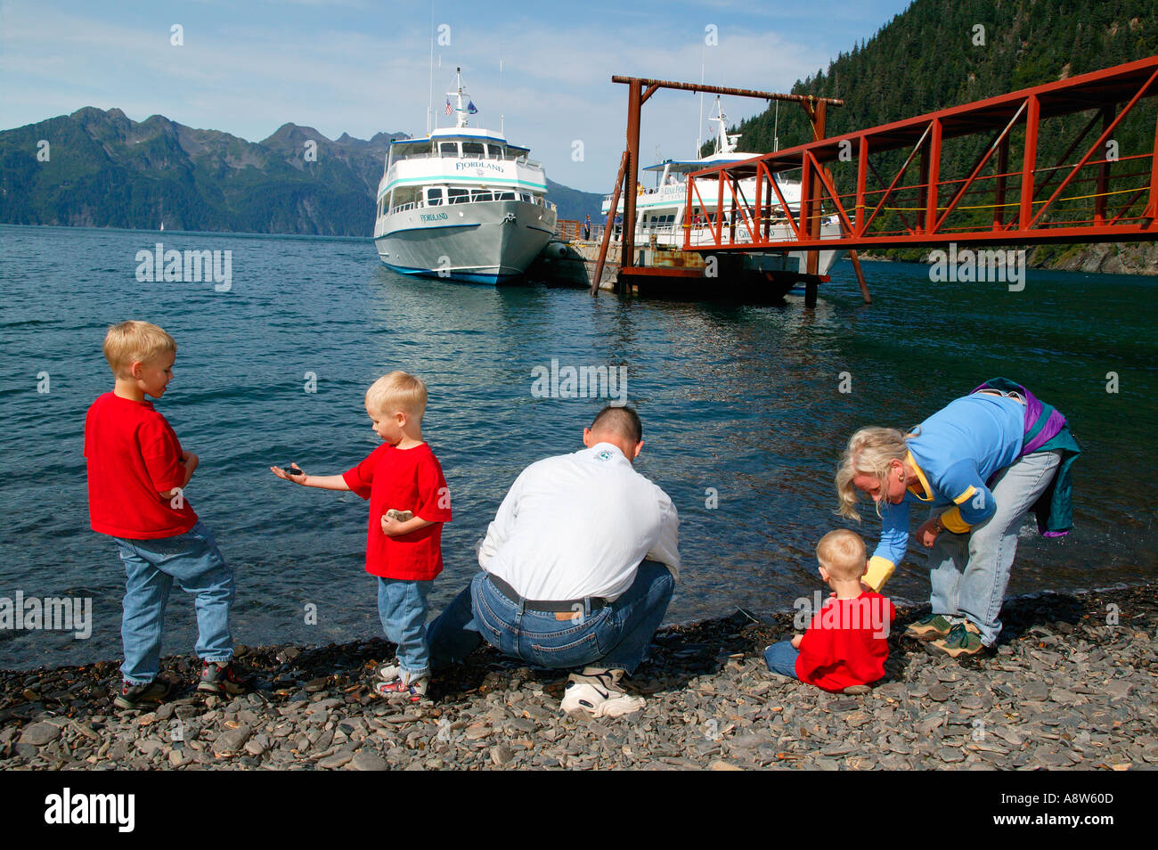 Der Kenai Fjords Touren-Familienbesitz Blomgren auf Fox Island Resurrection Bay in der Nähe von Seward Alaska Stockfoto