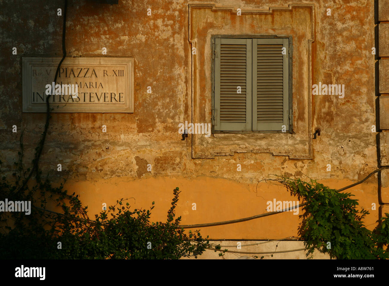 typischen Straßenschild trastevere Stockfoto