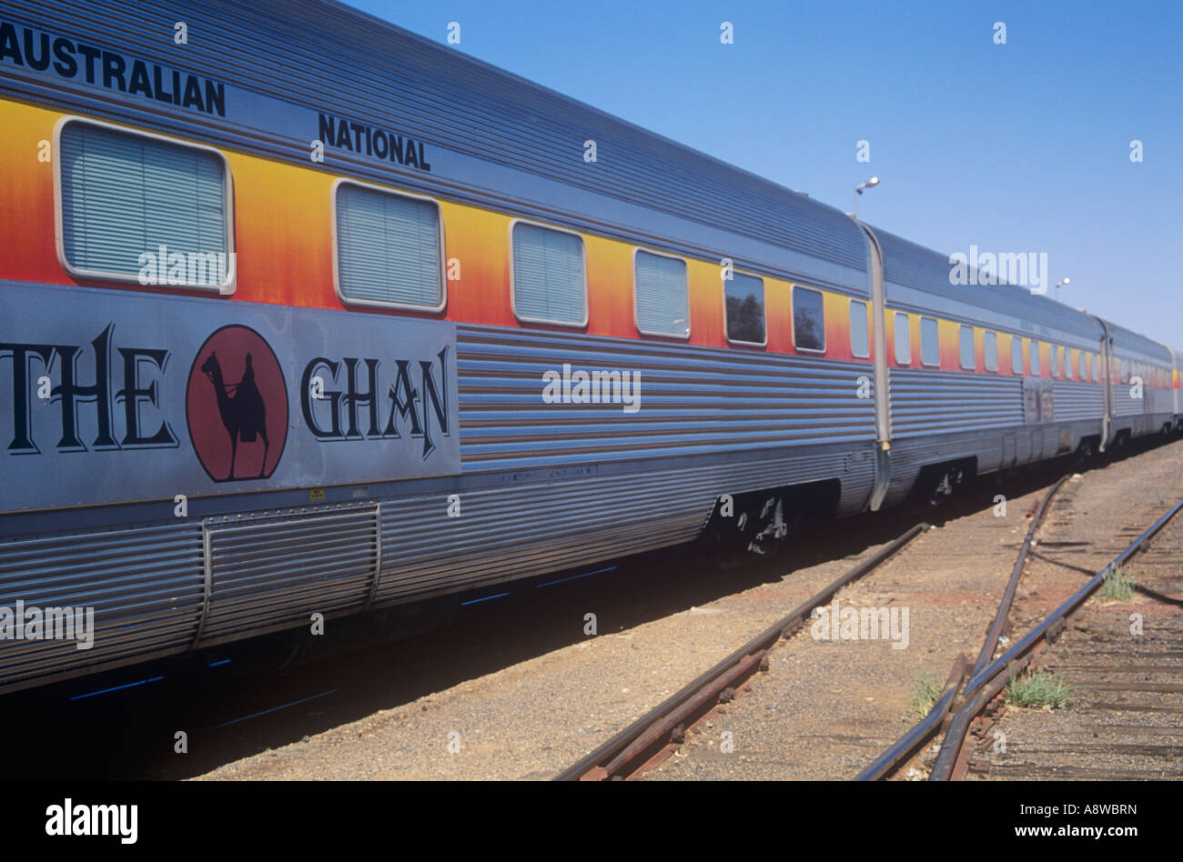 Der Ghan, berühmten Zug in Zentral-Australien Stockfoto