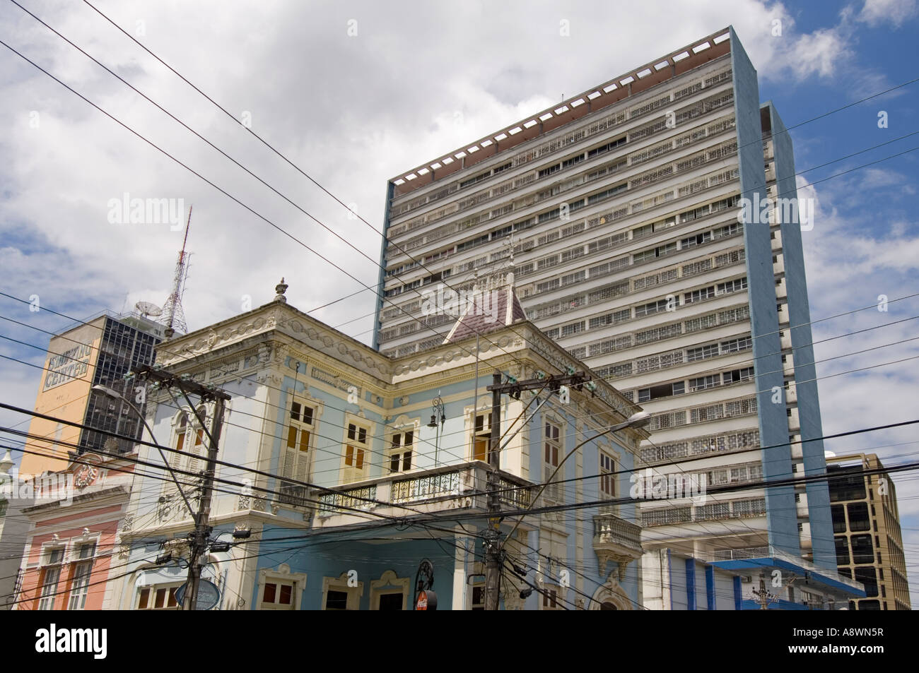 Typische Kolonial- und 60 ist Architektur in Manaus. Stockfoto