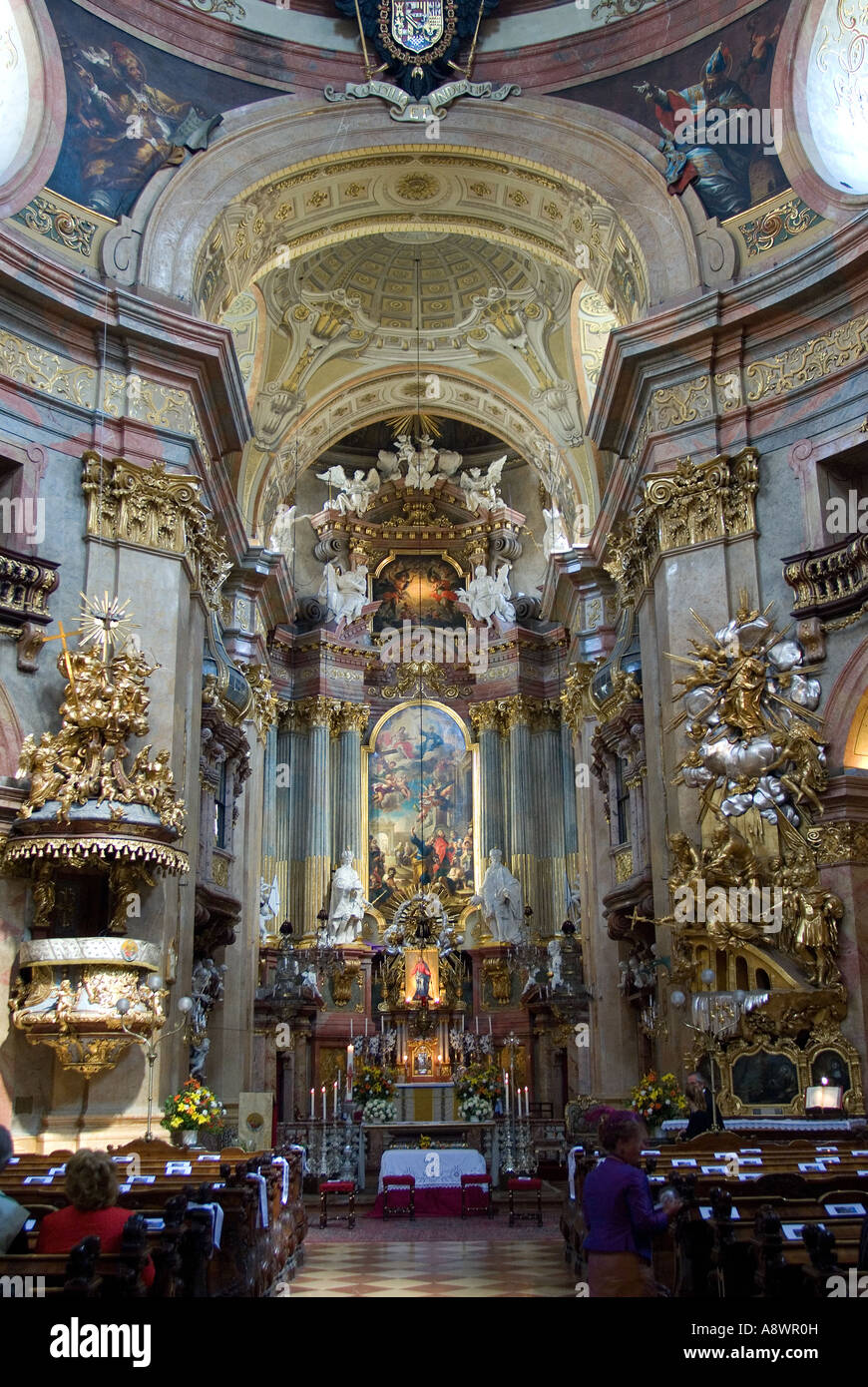 Wien, Österreich. Peterskirche (St.-Peter Kirche - 1702 - Barock; Johann Lukas von Hildebrandt und Kilian Ignaz Dientzenhofer) Stockfoto