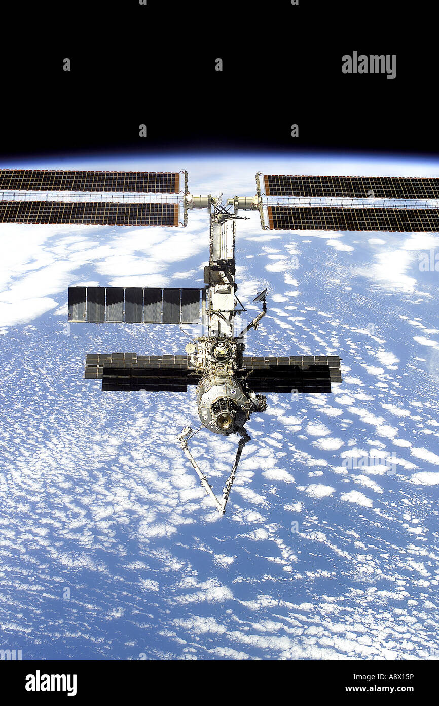 Die internationale Raumstation ISS fotografiert nach Trennung aus dem Space Shuttle Endeavour Stockfoto