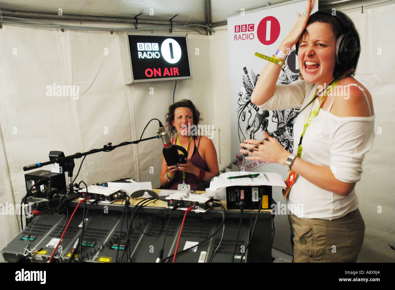 BBC Radio 1 Crew bei Exit-Festival, Novi Sad, Serbien und Montenegro Stockfoto