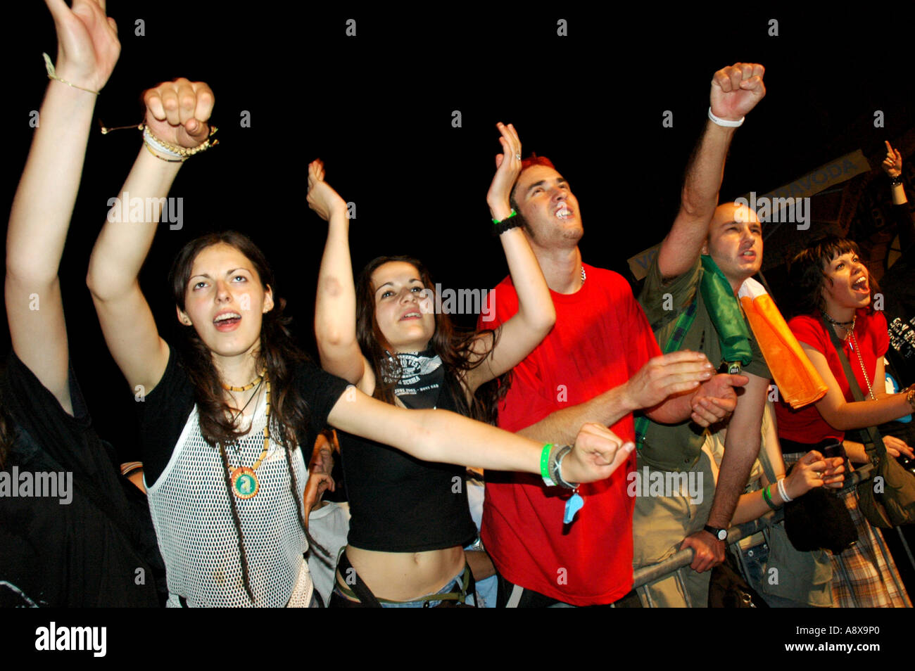 Besucher beim Exit Festival, Novi Sad, Serbien und Montenegro Stockfoto