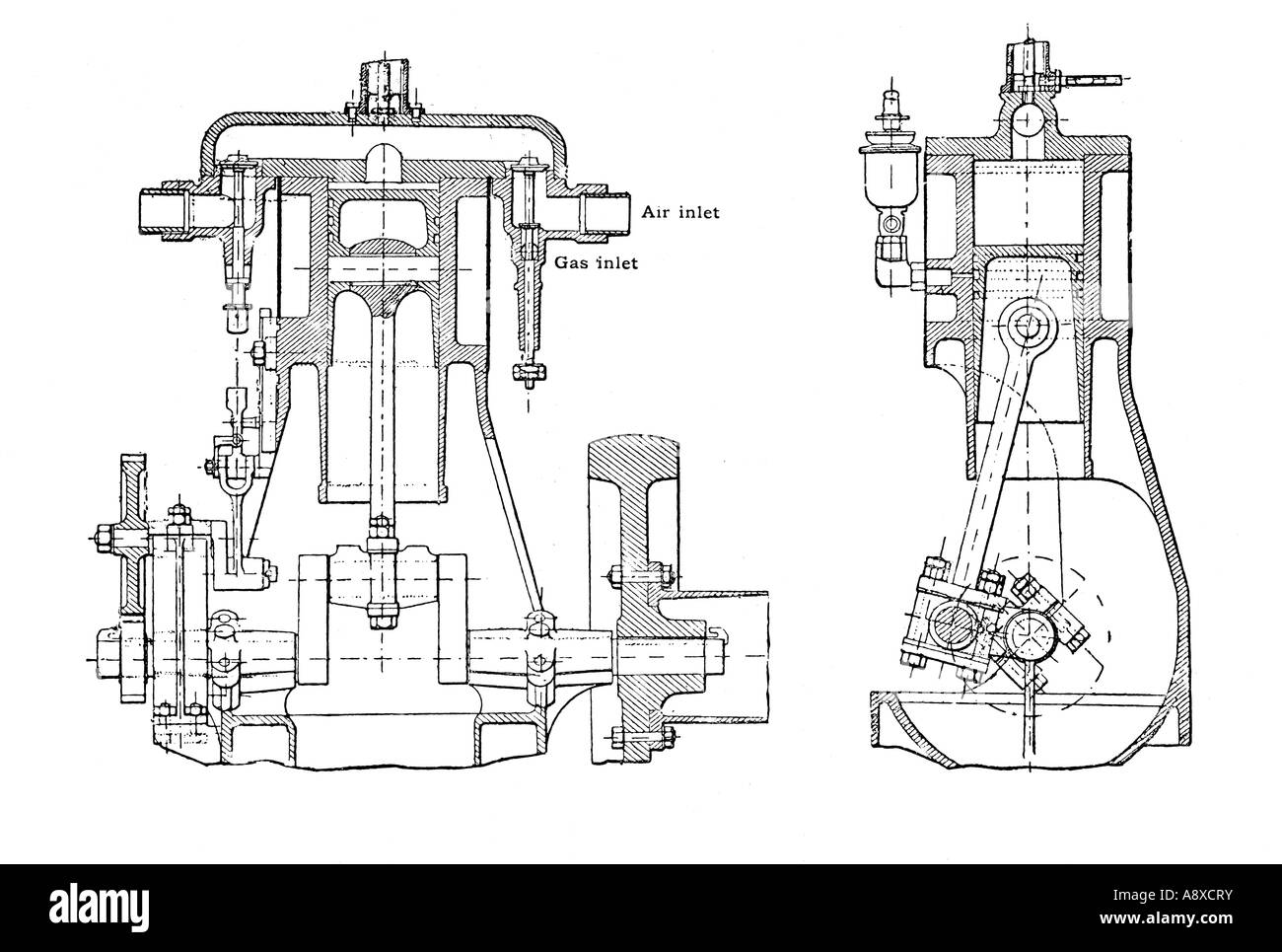 RAGOT GASMOTOR VERBRENNEN Stockfoto