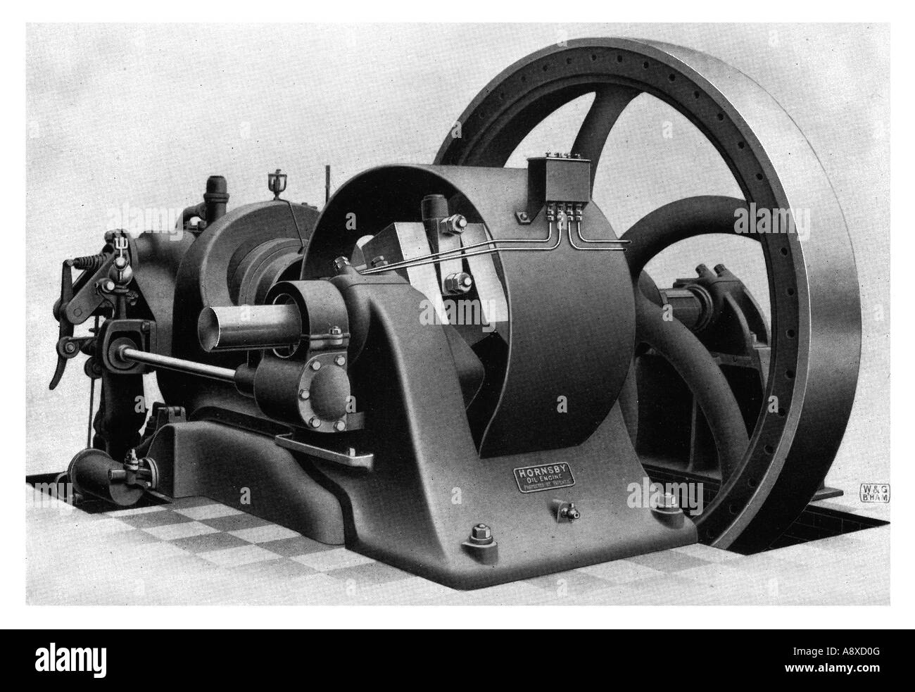 HORNSBY ÖLMOTOR BRENNEN Stockfoto