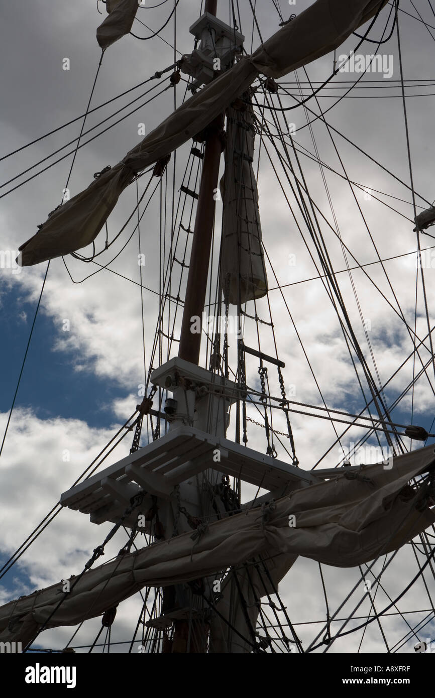 Boot-Mast im Hafen von Hobart Tasmanien Australien Stockfoto